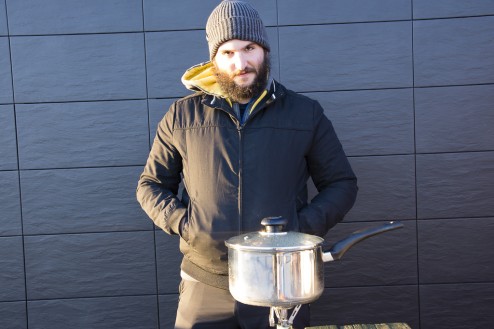 Nicolás cocinando en Gullfoss